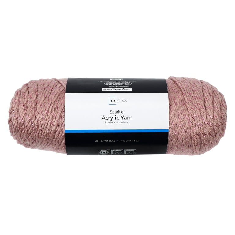Mainstays Sparkle Acrylic Yarn, 5oz, Rose Fume - Walmart.com