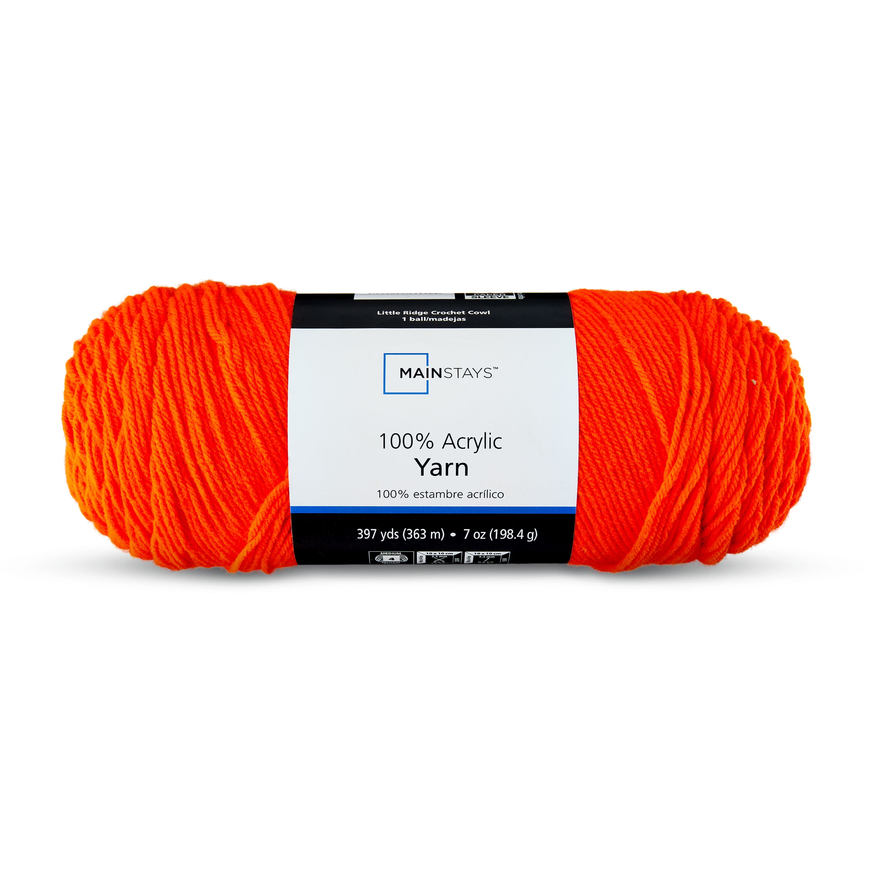 Mainstays Medium Acrylic Yarn, 7oz, Hop Orange