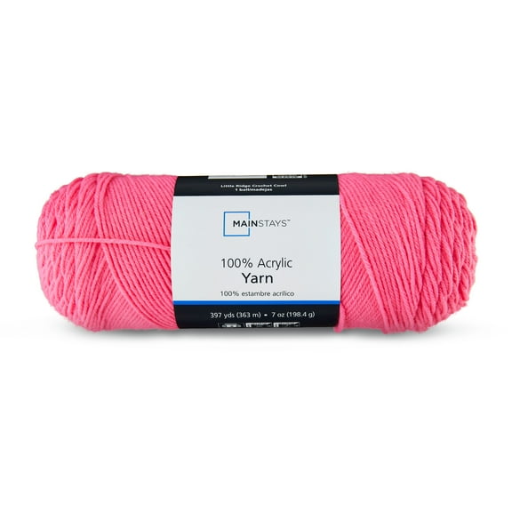 Mainstays Medium Acrylic Yarn, 7oz, Pink Coat