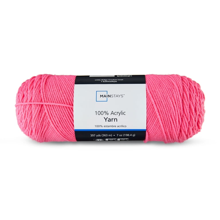 Mainstays Medium Acrylic Yarn, 7oz, Pink Coat - Walmart.com