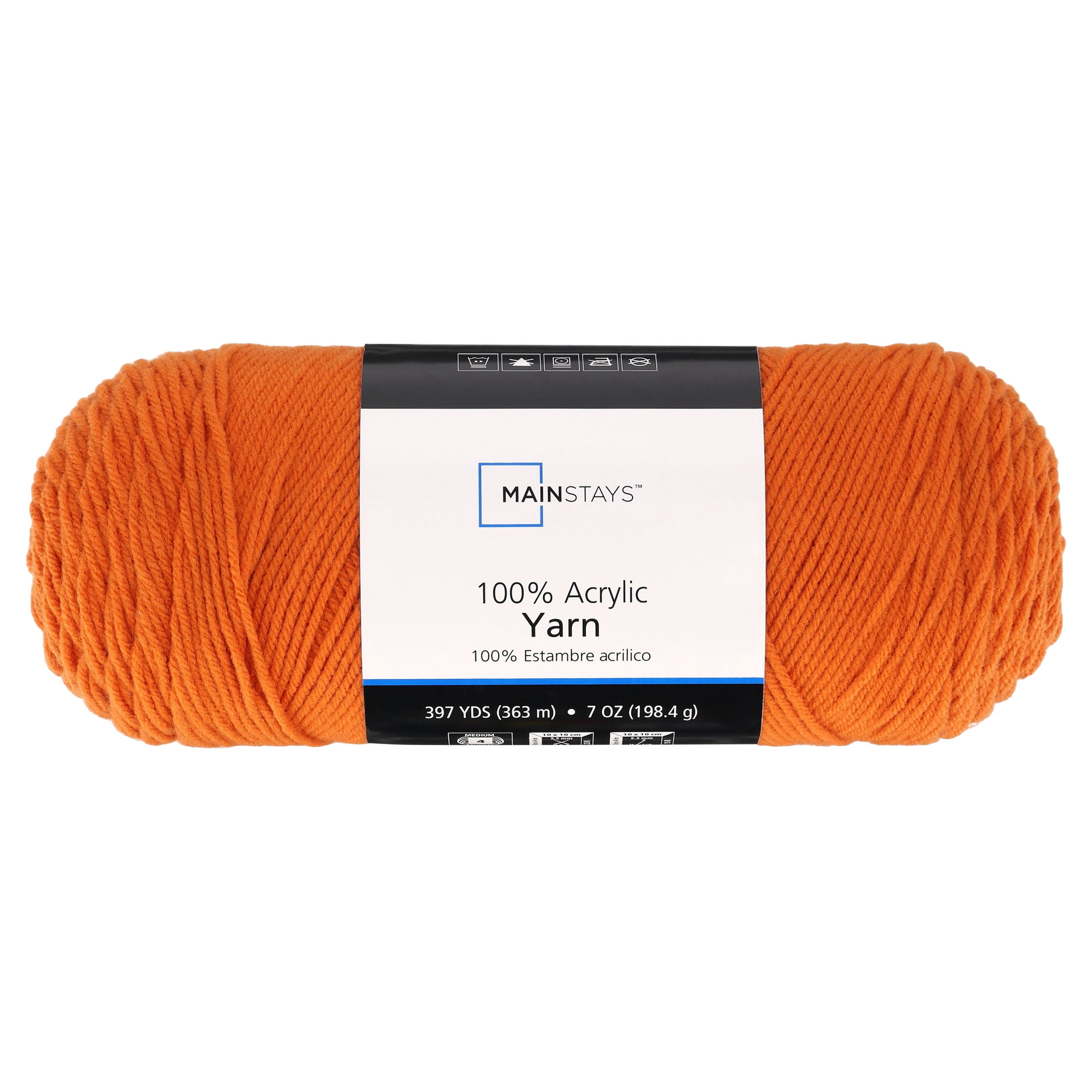 Mainstays Size 4 Medium Weight Acrylic Pumpkin Spice Yarn, 7 oz, 397 yds
