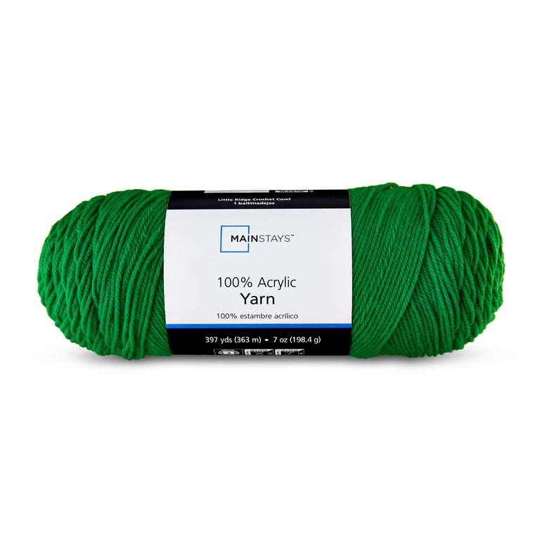 Mainstays Medium Acrylic Yarn, 7oz, Turf Green - Walmart.com