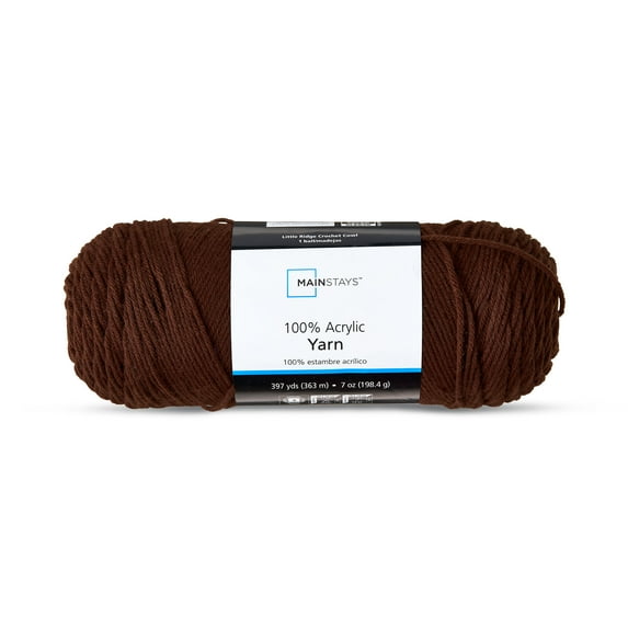 Mainstays Medium Acrylic Yarn, Warm Chocolate, 7 oz, 397 Yards