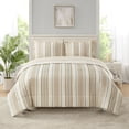 thumbnail image 1 of Mainstays All-In-One Reversible Comforter and Sheet Set - 7 Piece, Queen, Beige Stripe, 1 of 13