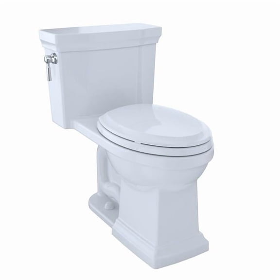 MS814224CUFG-01 Elongated 1.0 GPF Universal Height Toilet with Cefiontect, Cotton White