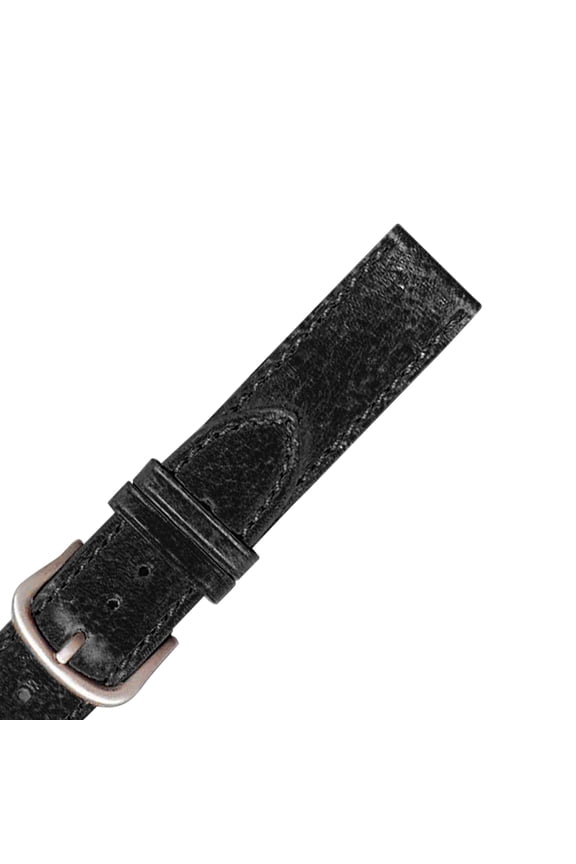 MS892 22mm Long Black Leather Water Resistant Watch Strap