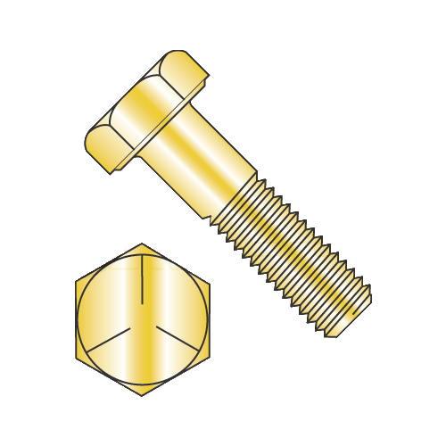 MS90725-74 / 3/8-16 x 4" Mil-Spec Hex Cap Screws / Grade 5 / Cadmium Yellow / DFAR Compliant (Quantity: 250 pcs)