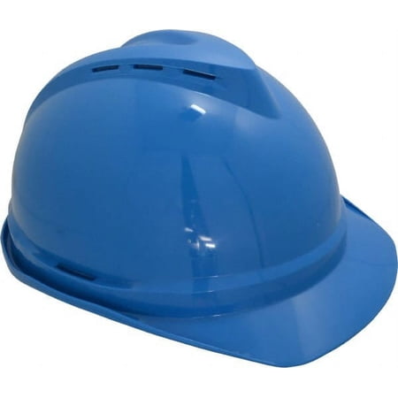 MSA 10034019 Hard Hat: Class C, 4-Point Suspension Blue, Polyethylene, Vented