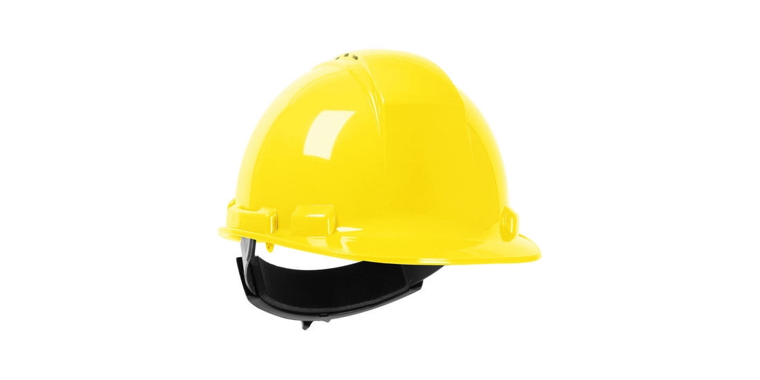 MSA 280-HP241RV-02 10034020 Hard Hat, 4-Point Fas-Trac III Suspension, Polyethylene Shell, Yellow, Class: C