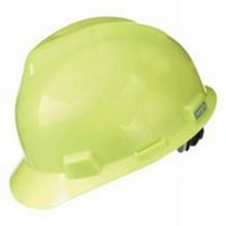 MSA 10061512 V-Gard Protective Caps and Hats, Fas-Trac Ratchet, Hi-Viz Yellow Green