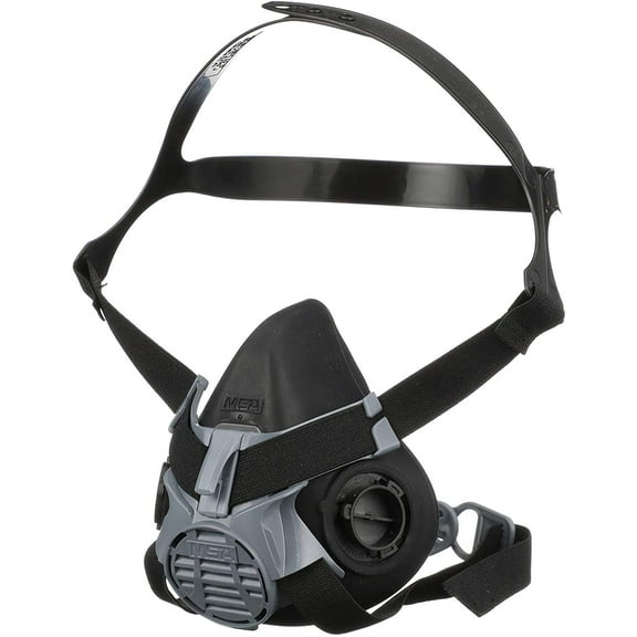 MSA 10102182 Advantage 420 Series Half-Mask Respirator - Size: Small, Single Neckstrap, Twin-Port Reusable Gas Mask, MSA Advantage Cartridge Compatible CA2