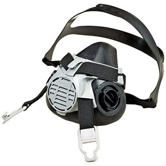 MSA 10102183 Advantage 420 Twin-Port Half Mask Respirator, Medium, Black/Grey