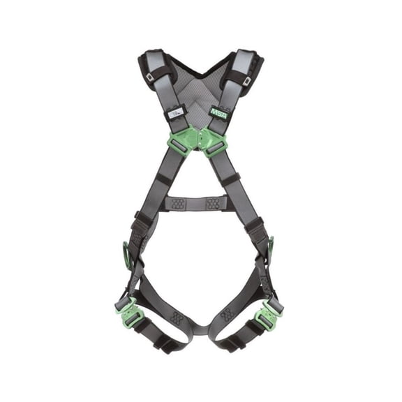 MSA 10194873 V-FIT Back and Hip D-Rings with Quick-Connect Leg Straps and Shoulder Padding Harness - Standard