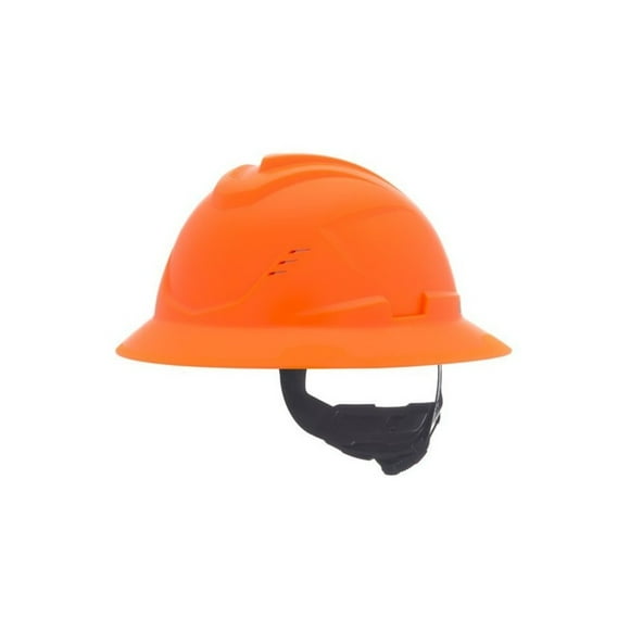 V-Gard C1 Hi-Viz Fas-Trac III Full Brim Vented Hard Hat - Orange