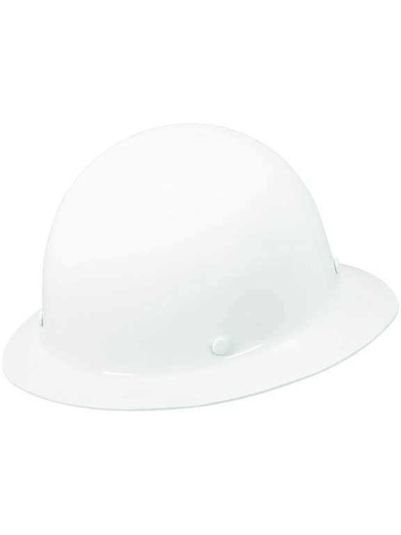 475408 Skullgard Full-Brim Hard Hat with Fas-Trac III Ratchet Suspension Non-slotted Hat, Made of Phenolic Resin, Radiant Heat Loads up to 350F - Standard Size in White