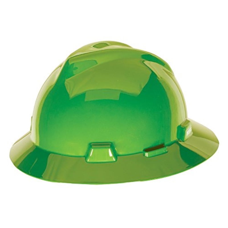 V-Gard Protective Hat, Fas-Trac Ratchet, Slotted, Bright Lime Green | 1 Each