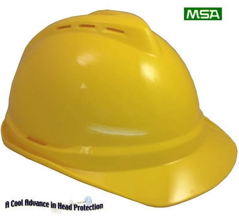 MSA Advance Vented Lightweight Hard hats with Staz On Suspensions, Yellow Color