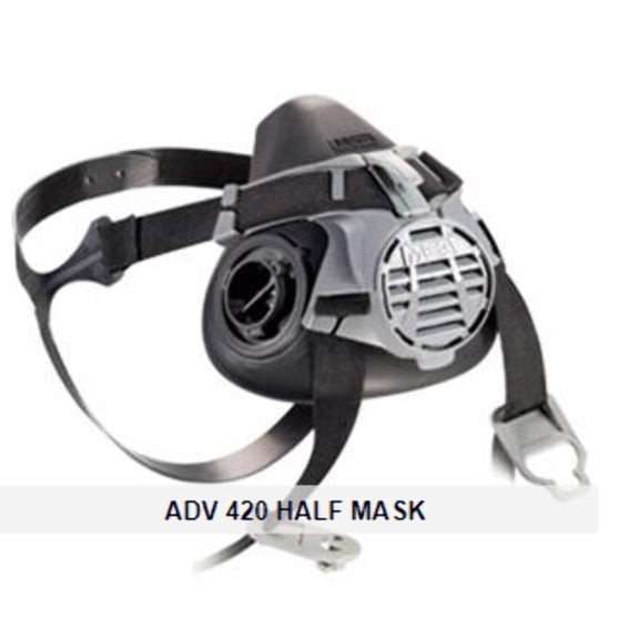 Half Mask Respirator, Advantage 420 Assembly, Bayonet, Silicone, Black, Size S 10102182