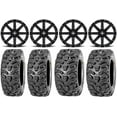 thumbnail image 1 of MSA Black Clutch 12" ATV Wheels 27" Bear Claw HTR Tires Sportsman RZR Ranger, 1 of 4