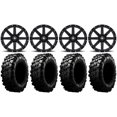 thumbnail image 1 of MSA Black Clutch 14" ATV Wheels 28" Carnivore Tires Sportsman RZR Ranger, 1 of 4