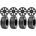 thumbnail image 1 of MSA Black Clutch 14" ATV Wheels 32" Rampage Tires Sportsman RZR Ranger, 1 of 4