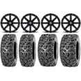 thumbnail image 1 of MSA Black Clutch 14" UTV Wheels 28" Bear Claw HTR Tires Polaris RZR XP 1000 / PRO XP / Ranger XP 900/1000, 1 of 4