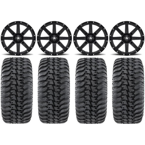 MSA Black Clutch 14" UTV Wheels 28" Regulator Tires Polaris RZR XP 1000 / PRO XP / Ranger XP 900/1000
