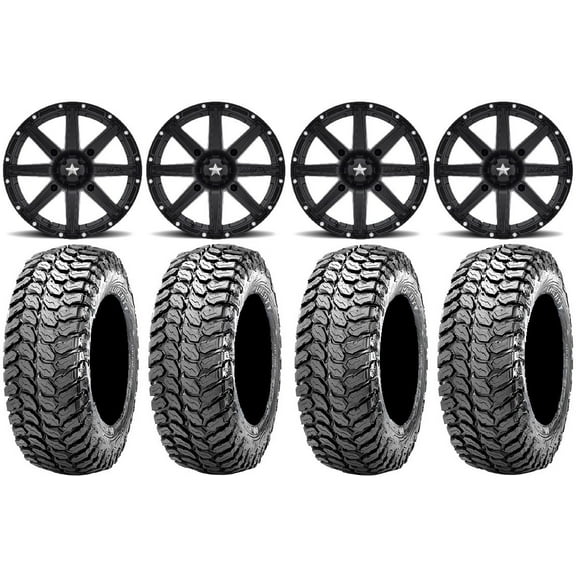 MSA Black Clutch 14" UTV Wheels 30" Liberty Tires Polaris RZR XP 1000 / PRO XP / Ranger XP 900/1000