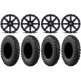 thumbnail image 1 of MSA Black Clutch 15" ATV Wheels 28" MotoRally Tires Sportsman RZR Ranger, 1 of 4