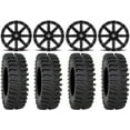 thumbnail image 1 of MSA Black Clutch 15" ATV Wheels 33" XT400 Tires Sportsman RZR Ranger, 1 of 4