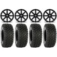 thumbnail image 1 of MSA Black Clutch 15" ATV Wheels 35" XC450 Tires Sportsman RZR Ranger, 1 of 4