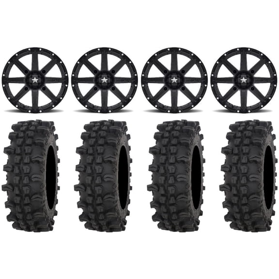 MSA Black Clutch 15" UTV Wheels 32" ACP Tires Polaris RZR XP 1000 / PRO XP / Ranger XP 900/1000