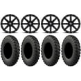 thumbnail image 1 of MSA Black Clutch 15" UTV Wheels 33" MotoRally Tires Kawasaki Teryx Mule, 1 of 4