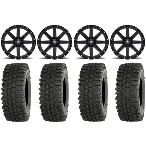 MSA Black Clutch 15" UTV Wheels 35" BDC Tires Polaris RZR XP 1000 / PRO XP / Ranger XP 900/1000