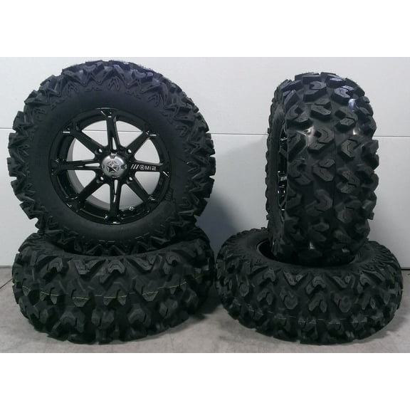 MSA Black Diesel 14" ATV Wheels 27" Rip Saw Tires Sportsman RZR Ranger