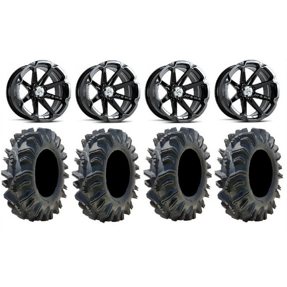 MSA Black Diesel 14" ATV Wheels 28" Terminator Tires Honda Foreman Rancher SRA