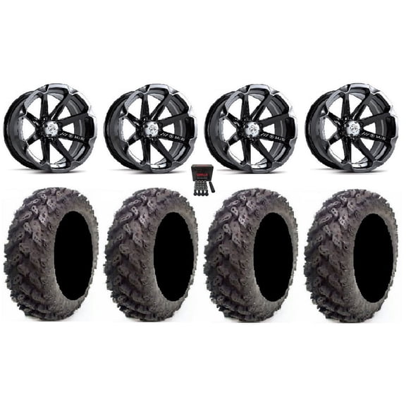 MSA Black Diesel 14" UTV Wheels 26" Reptile Tires Yamaha Viking Wolverine YXZ1000R CFMoto ZForce 950 UForce 1000