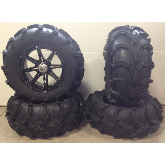 MSA Black Diesel 14" UTV Wheels 27" Mud Lite XL Tires Can-Am Maverick X3 / Honda Pioneer 1000 / Talon
