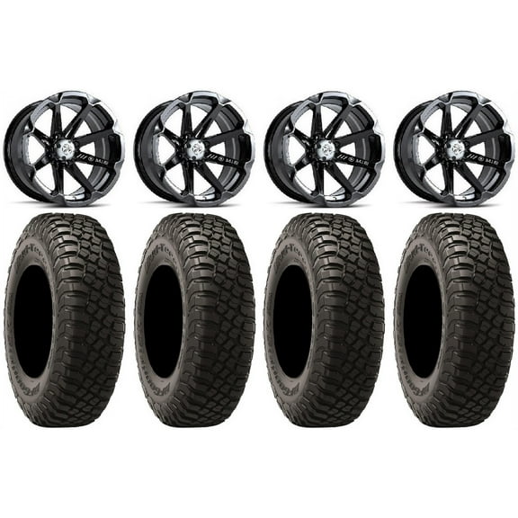 MSA Black Diesel 14" UTV Wheels 28" BFG KM3 Tires Polaris RZR XP 1000 / PRO XP / Ranger XP 900/1000