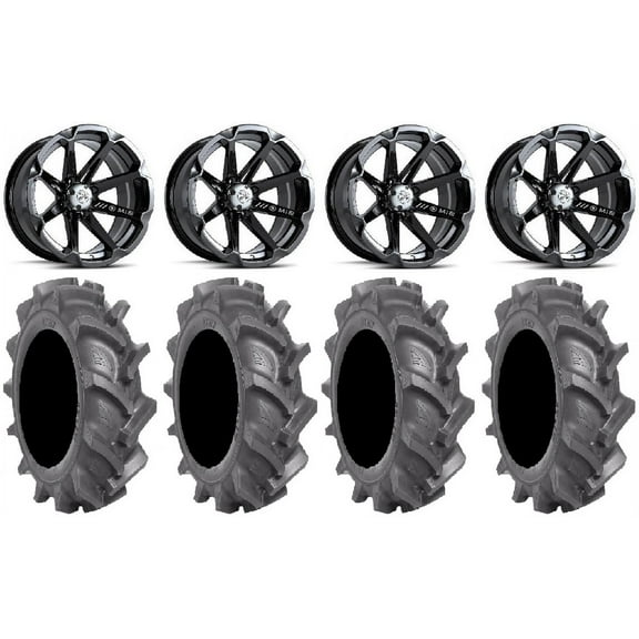 MSA Black Diesel 14" UTV Wheels 28" BKT AT 171 Tires Kawasaki Mule Pro FXT