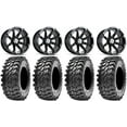thumbnail image 1 of MSA Black Diesel 14" UTV Wheels 28" Rampage Tires Kawasaki Mule Pro FXT, 1 of 4