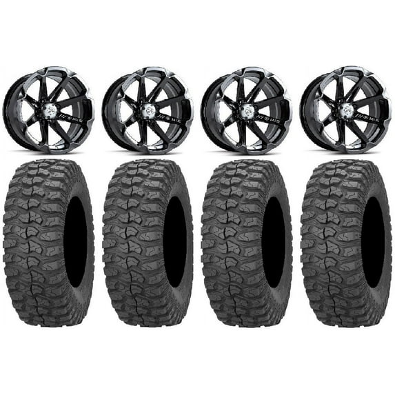 MSA Black Diesel 14" UTV Wheels 28" Rock-A-Billy Tires Polaris RZR XP 1000 / PRO XP / Ranger XP 900/1000