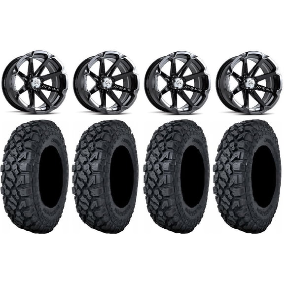 MSA Black Diesel 14" UTV Wheels 30" Klever X/T Tires Polaris RZR XP 1000 / PRO XP / Ranger XP 900/1000