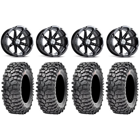 MSA Black Diesel 15" ATV Wheels 32" Roxxzilla 396 Tires Can-Am Commander Maverick Renegade Outlander Defender