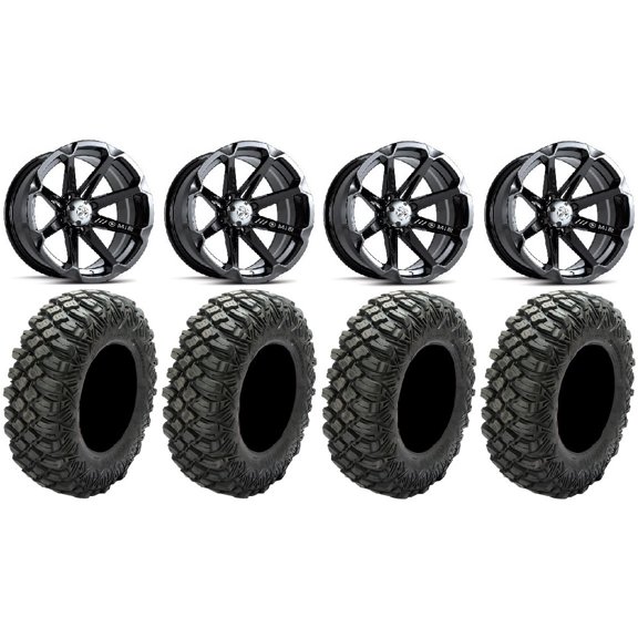 MSA Black Diesel 15" UTV Wheels 33" Crawler XR Tires Polaris RZR XP 1000 / PRO XP / Ranger XP 900/1000