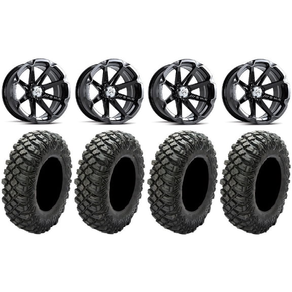 MSA Black Diesel 15" UTV Wheels 35" Crawler XG Tires Polaris RZR XP 1000 / PRO XP / Ranger XP 900/1000