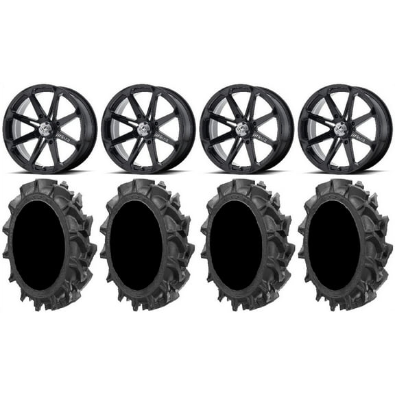 MSA Black Diesel 18" ATV Wheels 34" MotoHavok Tires Sportsman RZR Ranger