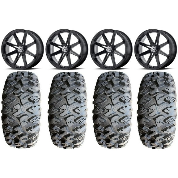MSA Black Diesel 18" UTV Wheels 33" MotoClaw Tires Polaris RZR XP 1000 / PRO XP / Ranger XP 900/1000