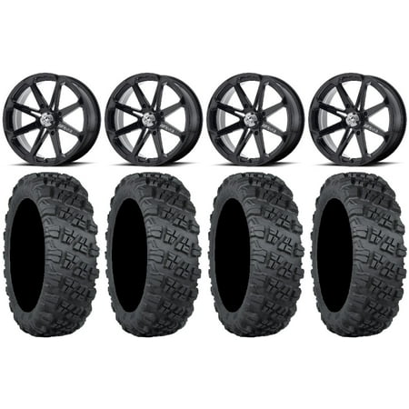 MSA Black Diesel 18" Wheels 28" Versa Cross V3 Tires Sportsman RZR Ranger