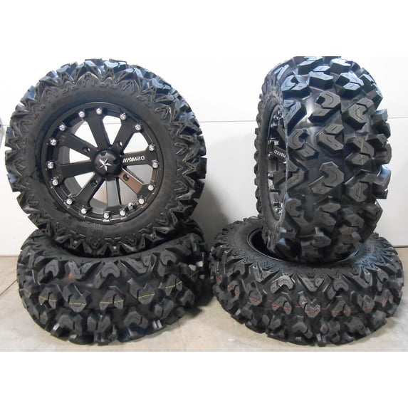 MSA Black Kore 14" ATV Wheels 26" Rip Saw Tires Arctic Cat TBX TRV MudPro